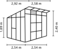 Växthus Freya 7600 Svart Glas/Poly Sockel 7,6 m² Vitavia